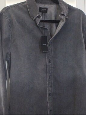 Joe’s Jeans Collection Gray Denim Wash Button Up Long Sleeve Shirt Size S